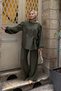Women's Tunnel Lace Detail Trouser Suit Khaki Green - 4
