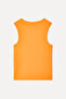 Women's Orange Fitted Crew Neck Tank Top - 2