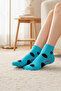 3-Piece Mixed Color Women's Cotton Patterned Seamless Towel Sole Booties Socks - Premium - 7