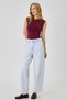 Women's Skater Jean Pants – High Waist, Wide Leg, Comfortable Fit, 100% Cotton, Blue Denim - 2
