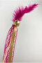 Fuchsia Stick Bridesmaid Bell, 10 Pieces with Feather Ribbon Decoration, Henna Night Wedding Promise Bride Groom Bride after Party Bachelorette Engagement Special Day Decoration Wedding Engagement - 3