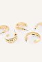 Women's Gold Color 5-Piece Earring Set H7450Axns - 4