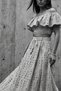 Off-Shoulder Madonna Collar Scallop Brode Gipe Fabric Rope Belted Romantic Summer Vacation Women's Suit Set - 8