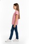 Girl's Crew Neck Short Sleeve Printed T-Shirt 11273 - 2