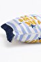 La Dolce Vita Written Striped Fringed Throw Pillow Cover - Navy Blue Tasseled Marine Themed Pillowcase - 6