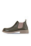 Khaki Leather Women's Heeled Boots - 3