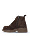 Brown Suede Women's Heeled Boots - 4