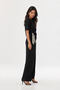 Women's Scarf Tie Detailed T-Shirt High Waist Pants Top-Down Set - 3