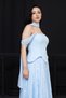Top Atlas Fabric Bottom Chiffon Satin Designer Dress - Baby Blue - 3