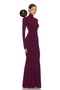 Women's Burgundy Skirt Flounced Silk Jersey Lined Maxi Dress - 2