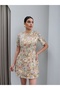 Padded Floral Embroidered Mini Dress - 6