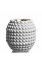 White Elegant Chalk Incense Burner | Handcrafted Bobble Texture | 12 cm | Gold Rim - 3