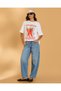 Women White Oversized Chillies Graphic T Shirt - 5