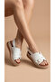 High-Heeled Ankle Buckle Women's Summer Sandals with Gold Buckle Detail on the Front - 2