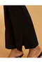 Women Black Pintuck Detail Flared Knitted Jeggings - 5