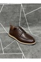Brown Genuine Leather Lace-Up Casual Shoes