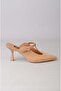 Seç 2622 genuine leather women's heel slipper (heel height: 9 cm) sigaro