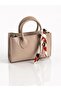 Women's Cream Stylish Daily Hand and Shoulder Bag with Mini Shawl Accessory