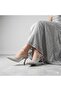(Park Moda) Closed Toe Women's Heeled Shoes with Drop Stone Detail Silver - 2