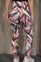 Women's High Waist Diving Fabric Digital Printed Gathering Sports Leggings