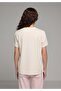 Regular Fit Round Neck Printed Women's Ecru Short Sleeve T-Shirt - 2