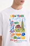 New Yorker Oversize Fit Men's T-Shirt - White - C101 - 3