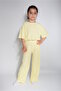 Girls' Yellow Turquoise Fabric Soft Oversize Loose Set - 6