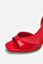Red Patent Leather Ankle Strap High Heel Shoes - 6