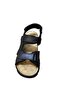 Men's Flat Sole Orthopedic Massage Genuine Leather Double Strap Sandals - 2
