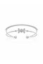 Brass Silver Color Baguette Zircon Stone Women's Bracelet