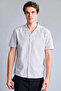 100% Cotton Regular Fit Apaş Collar Striped Short Sleeve Shirt H5644Ax26Sm - 3