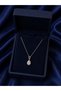 Elisse Minimal Drop Stone Elegant Steel Necklace (Silver Color) - 4