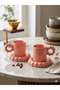 Fluffy Ring Handle Bubble Double Espresso and Cup Set -140 ml