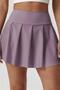 Women's High Waist Pocketed Purple Leggings Skirt Sports Shorts Skirt Sea Beach Shorts - 5
