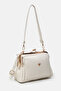 Women's Cream Scholarship Multi-Compartment Classa Leather Hand, Shoulder and Crossbody Bag