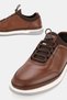 Men's Brown Genuine Natural Leather Orthopedic Sole Comfort Smart Lace-Up Shoes - 3