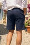 Men's Navy Blue Muslin Fabric Pocketed Elastic Waist Drawstring Thin Above Knee Shorts 26Esrth515 - 8