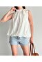 Women's Halter Neck Halter Tie Satin Textured Crinkle Blouse