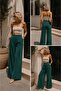 Aura white modal palazzo pants - v shape waist detail - 3