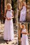 Belle Epoque Lavender Shawl Detailed Maxi Dress in Lilac Color - 2