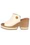 D26Yt-6115-B Cream Women's Heeled Leather Slippers - 2