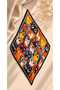 Cat Patterned Gold Ring Detailed 55X55 cm Navy Blue Color Pleated Diagonal Scarf Bandana - 2
