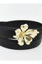 Black leather-look women's belt from gulis clothing - 4