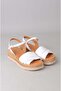 Seç 83 Genuine Leather Padded Heel Sandals (Heel Height: 5 cm) White - 3