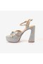 Hawen Angels Women's Satin 12.5 cm Platform Heeled Stone Evening & Evening Dress Shoes 380-75 - 2