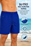 Indigo Long Straight Basic Model Water Repellent Flexible Fabric Men's Beach Sea Shorts Swimsuit // 2205-Indigo - 2