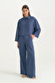 Linen Crop Shirt - Indigo