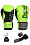 Attack Boxing Gloves Kick Boxing Muay Thai Green Boxing Gloves Bandage and Mouthguard Set of 3