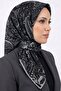 Women's Black Gray Paisley Patterned Organic Soft Cotton Scarf