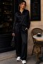 Black Satin Shirt and Pants Set Mg2745